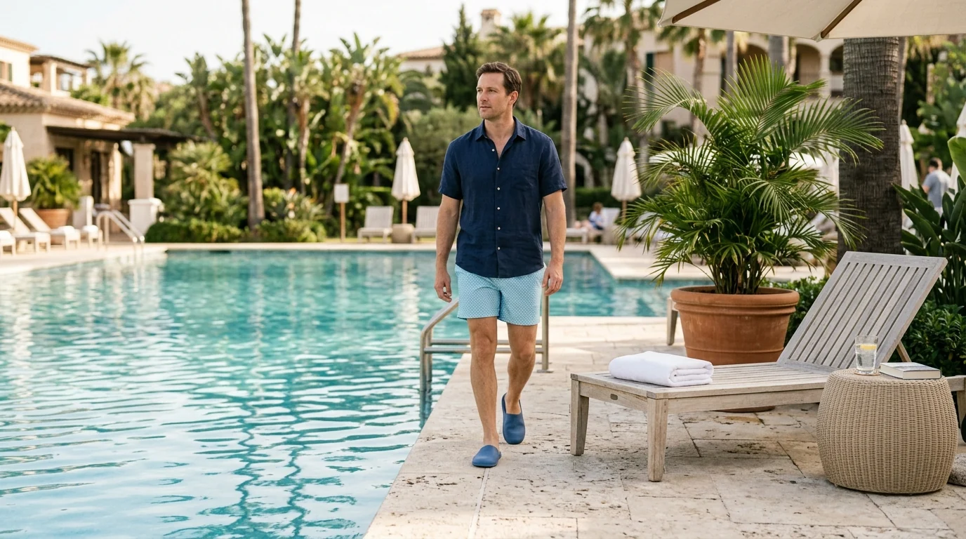 BOSS Men's Blue Rubber Slippers for Spring & Summer